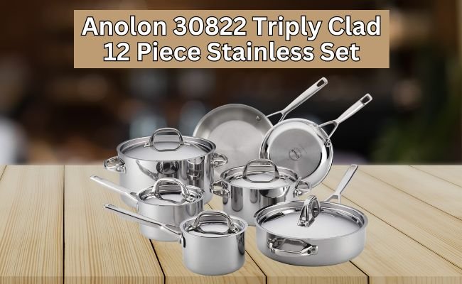 Anolon 30822 Triply Clad 12 Piece Stainless Set