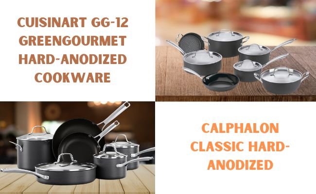 Calphalon Classic Hard-anodized VS Cuisinart GG-12 GreenGourmet Hard-anodized Cookware Sets